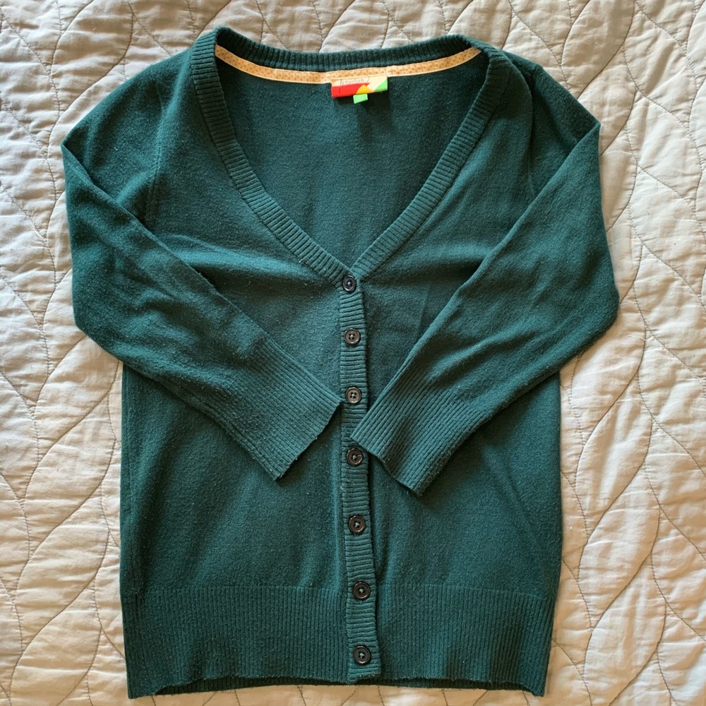 ModCloth Charter School Cardigan in Peacock Green
